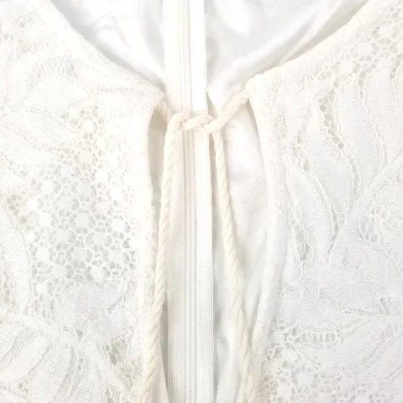 LOVERS + FRIENDS | White Lace Tassel Mini Dress XS - Picture 5 of 12